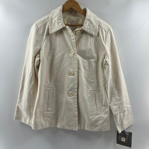 Merona White Button-Down Coat – Size Medium, NWT